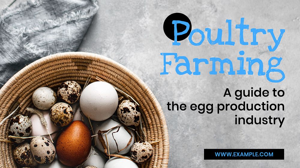 Poultry farming blog banner template, editable text