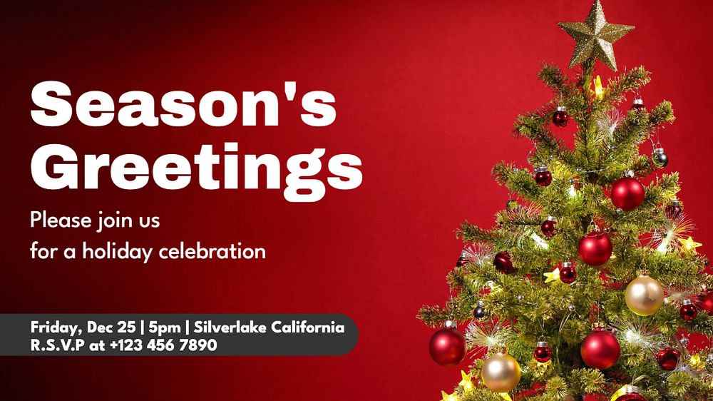 Season's greetings blog banner template, editable text