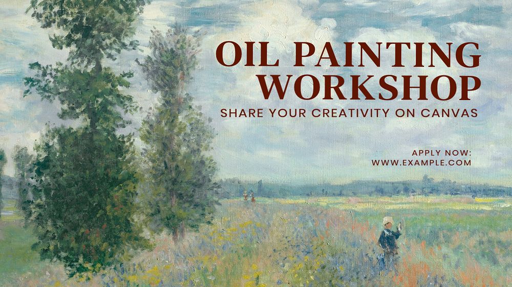 Art workshop blog banner template, editable text