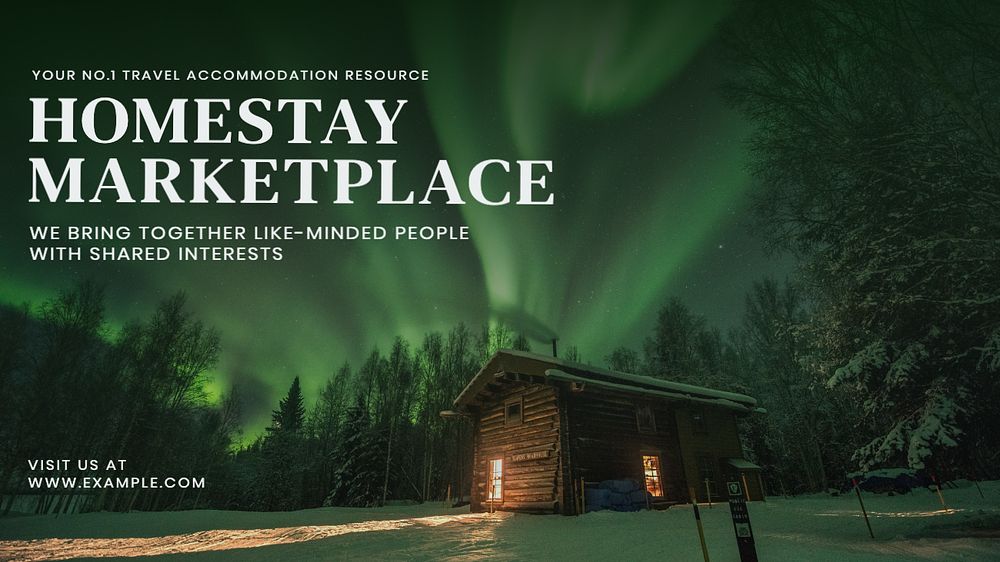 Homestay marketplace blog banner template, editable text