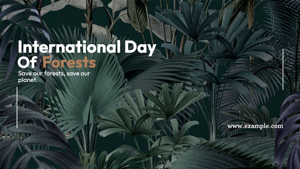 Forest International Day banner template, editable text