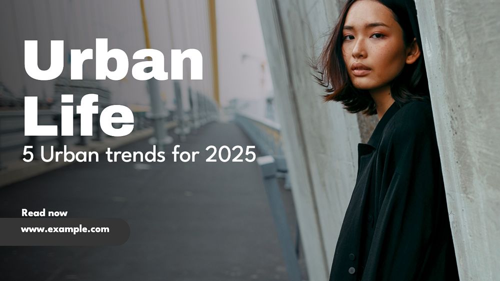 Urban life blog banner template, editable text