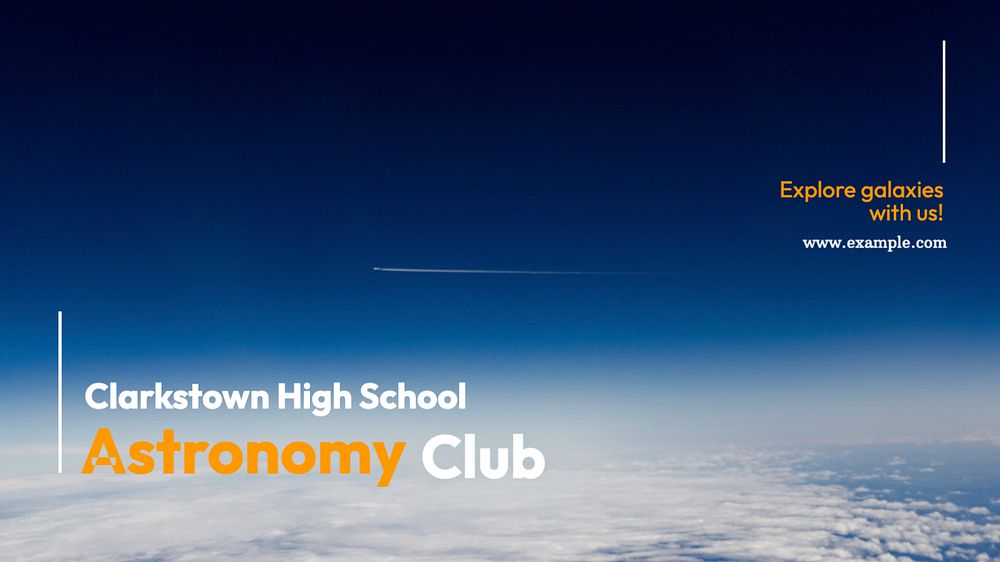 Astronomy club blog banner template, editable text