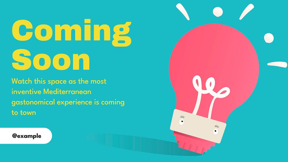 Coming soon announcement blog banner template, editable text