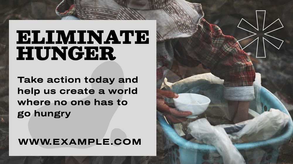 Eliminate hunger blog banner template, editable text