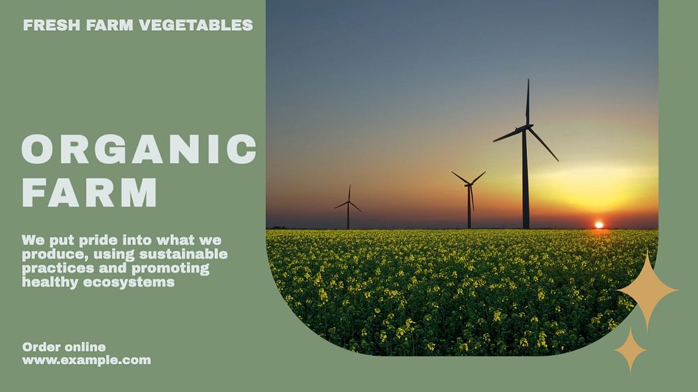 Organic farm Instagram post template, editable text