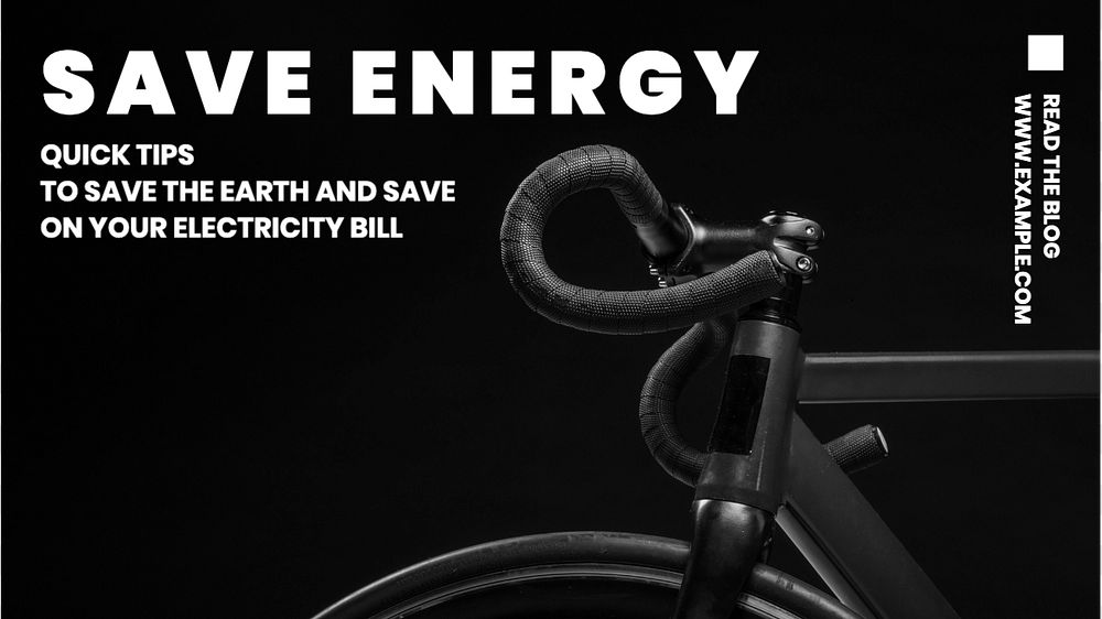 Save energy  blog banner template, editable text