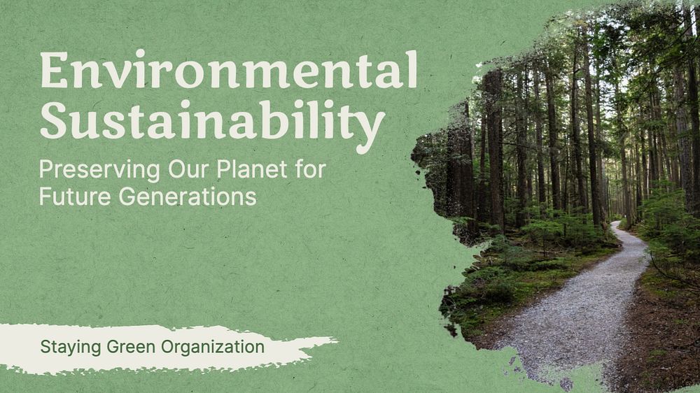 Environmental sustainability presentation template, editable | Free ...