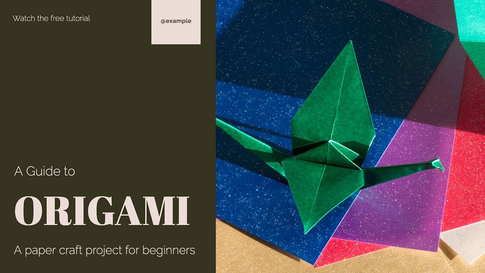 Origami  blog banner template, editable text