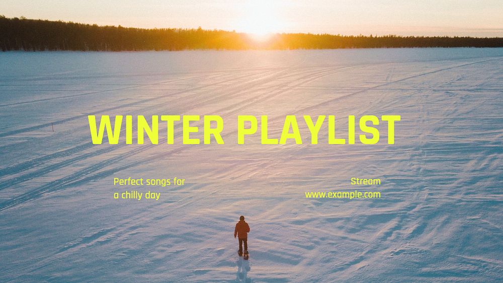 Winter playlist  blog banner template, editable text