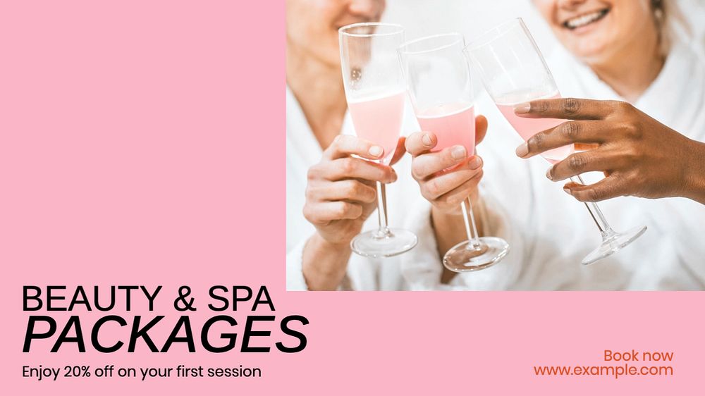 Beauty spa package  blog banner template, editable text