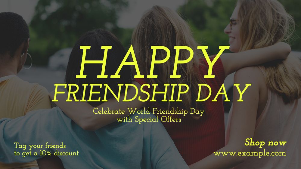 Friendship day promo  blog banner template, editable text