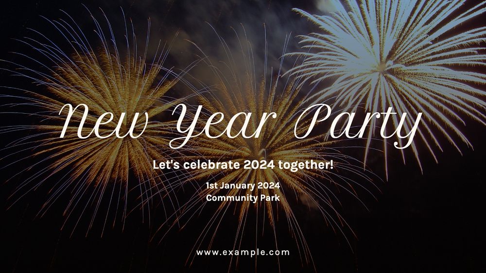 New year party  blog banner template, editable text