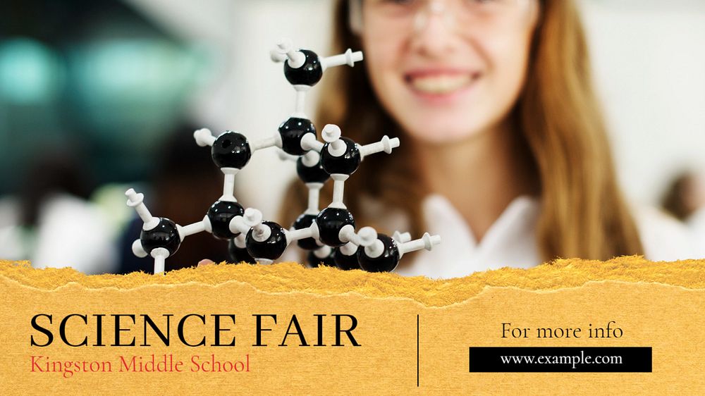 Science Fair  blog banner template, editable text