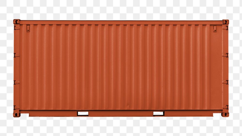 Shipping container png element mockup, editable design