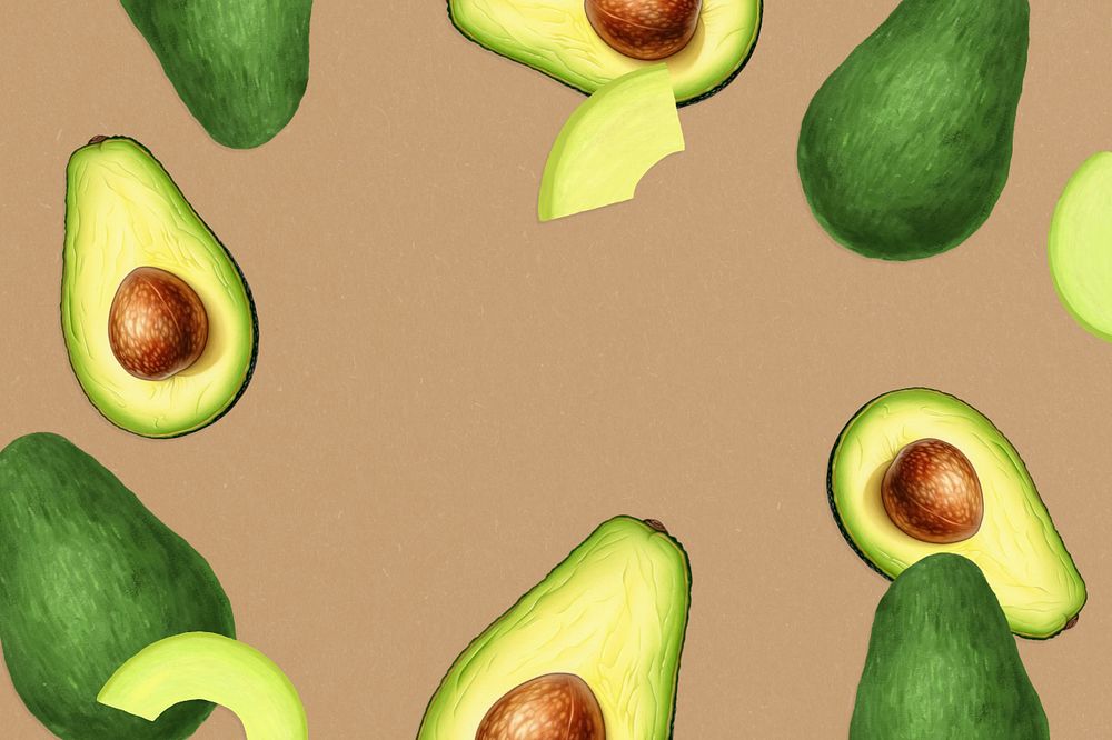 Avocado border frame illustration, digital art editable design