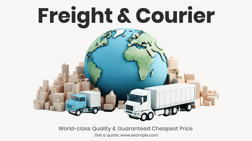 Freight & courier blog banner template, editable text