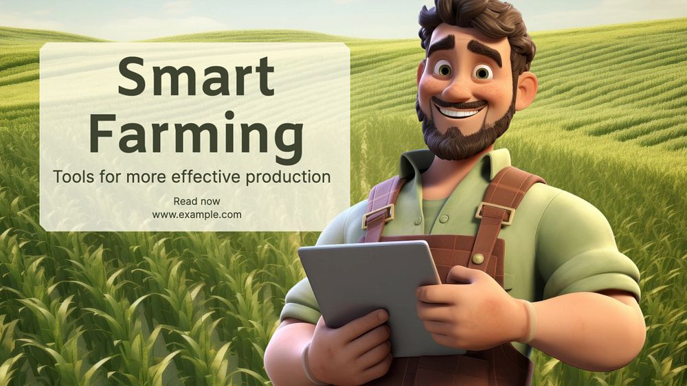 Smart farming blog banner template, editable text