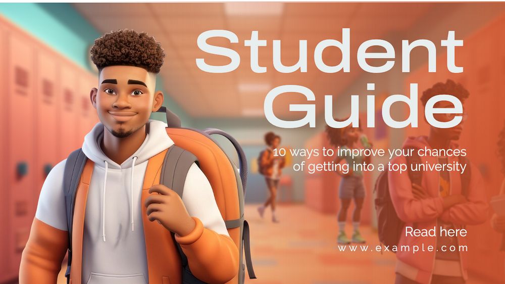 Student guide blog banner template, editable text