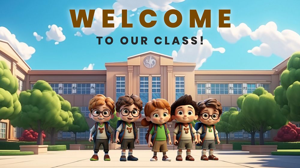 Classroom welcome blog banner template, editable text