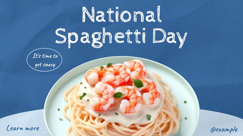 National spaghetti day blog banner template, editable text