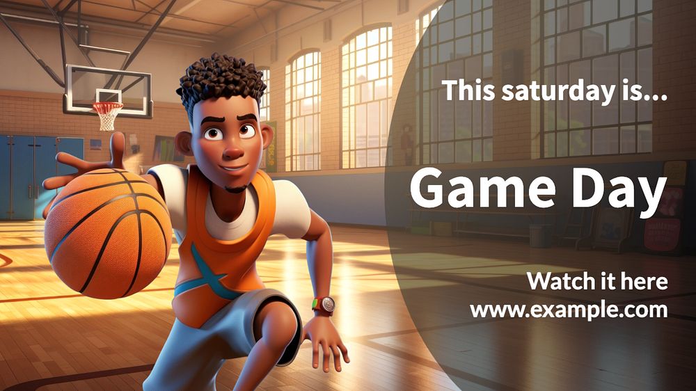 Game day blog banner template, editable text