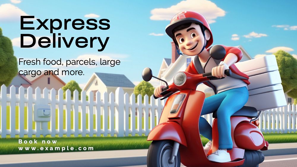 Express delivery blog banner template, editable text