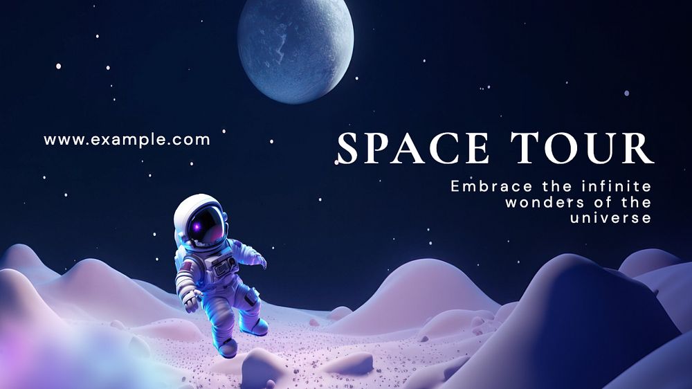 Space tours blog banner template, editable text