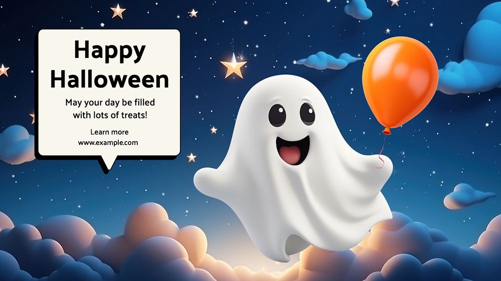 Happy halloween blog banner template, editable text