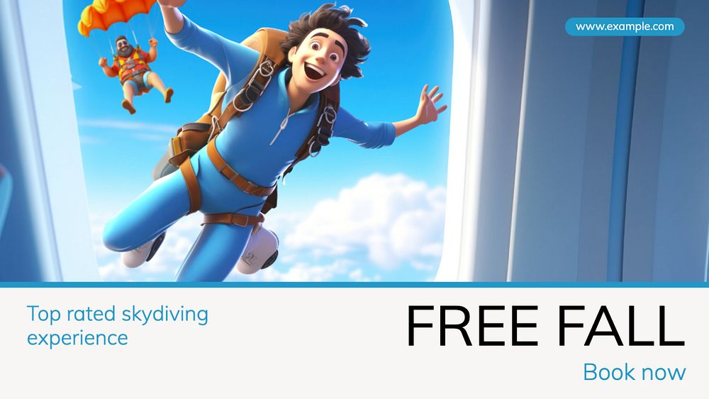 Skydiving blog banner template, editable text