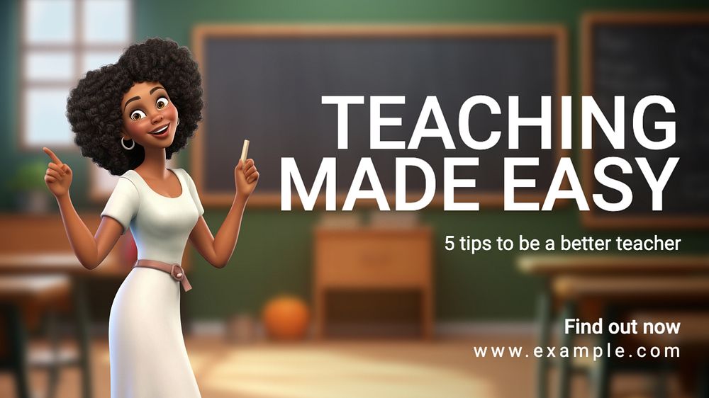 Teaching blog banner template, editable text