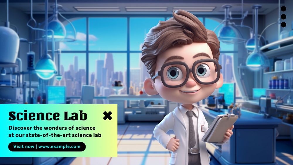 Science lab blog banner template, editable text