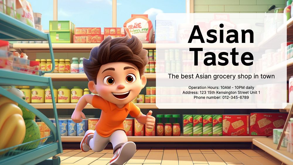 Asian taste blog banner template, editable design