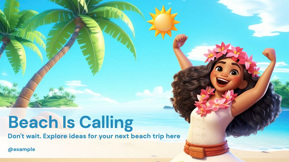 Beach is calling blog banner template, editable text