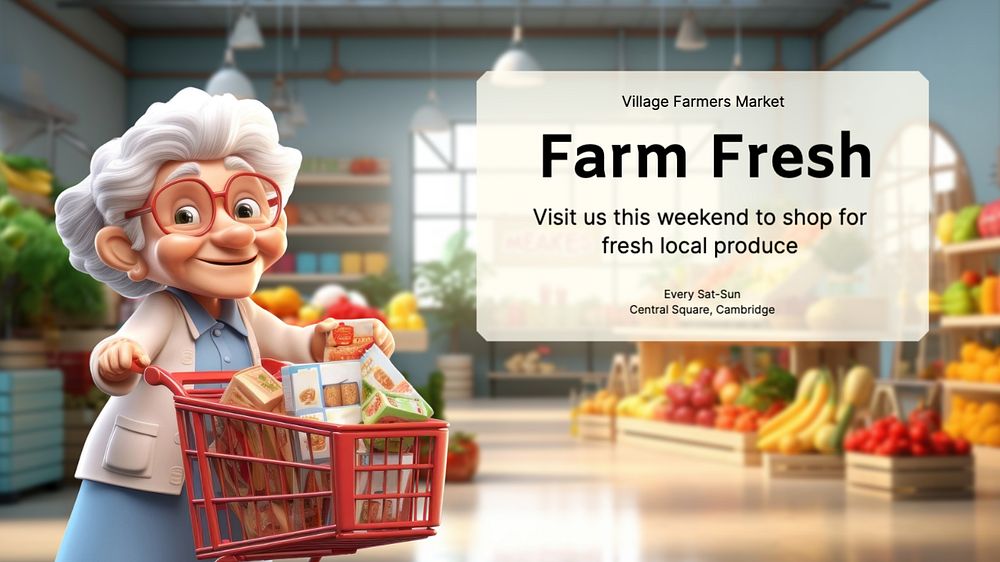 Farm fresh blog banner template, editable text