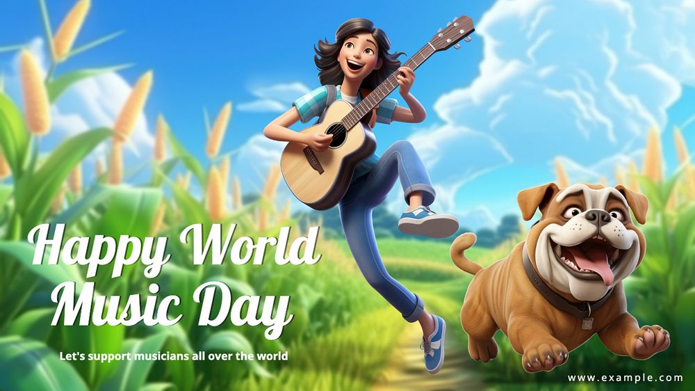 World music day blog banner template, editable text