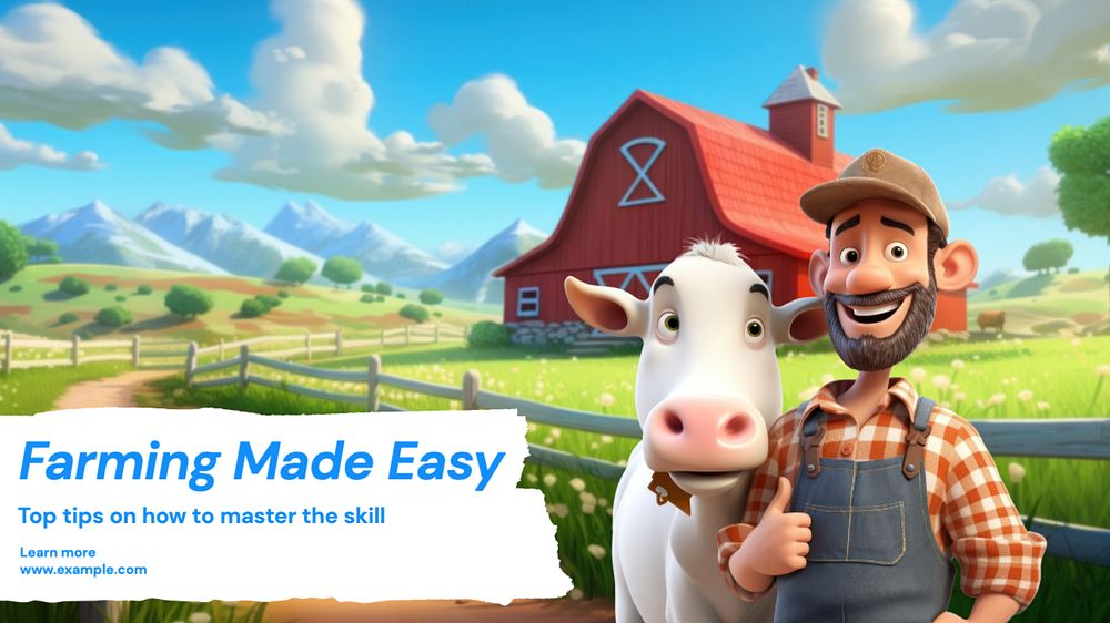 Farming made easy blog banner template, editable text