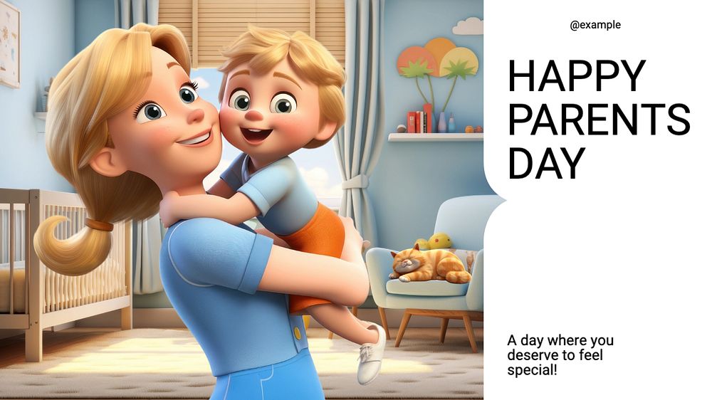 Parents day blog banner template, editable text