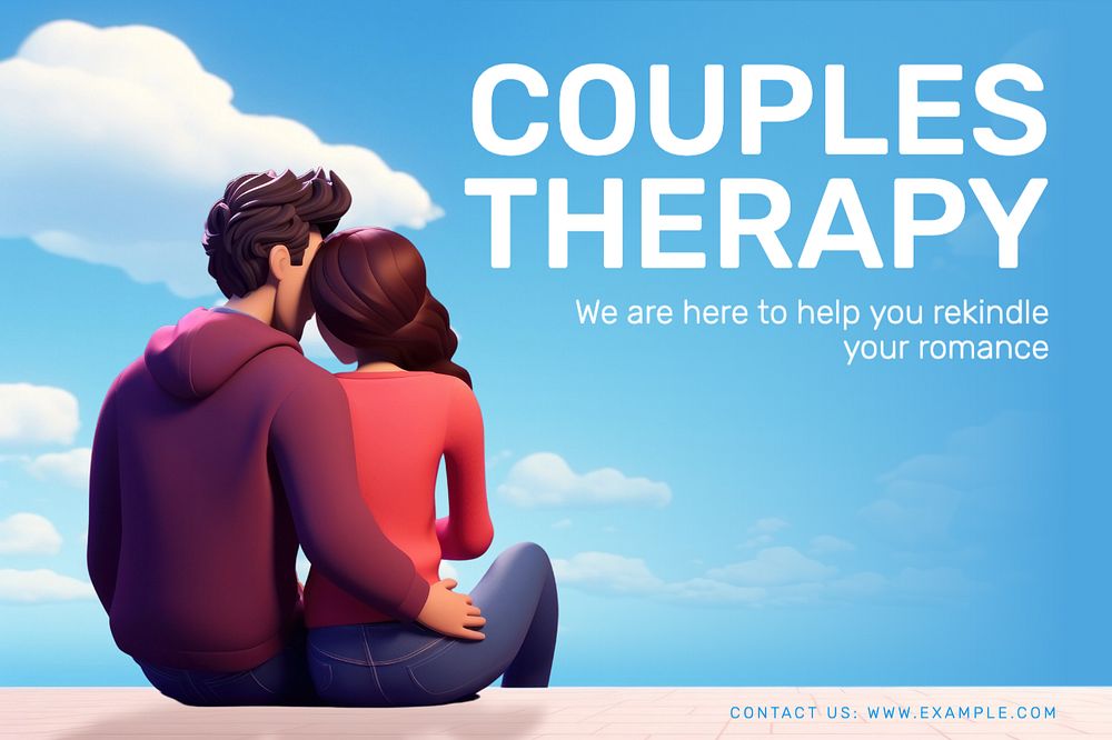 Couple therapy  banner template, editable text