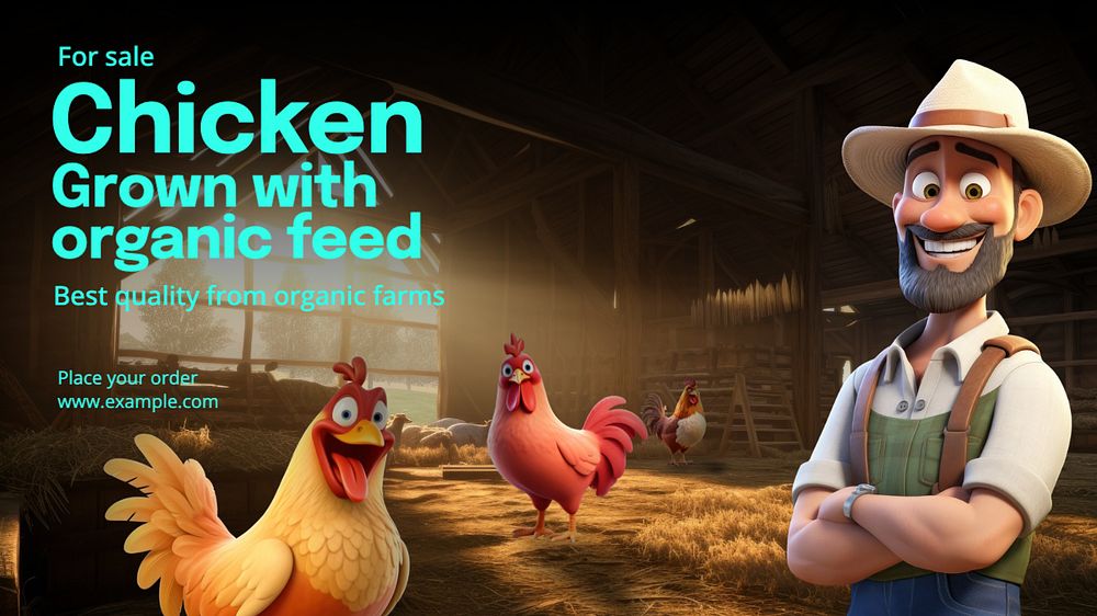 Chicken food sale blog banner template, editable text