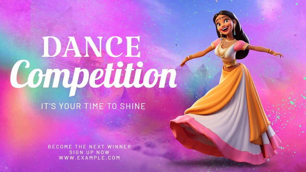 Dance competition blog banner template, editable design