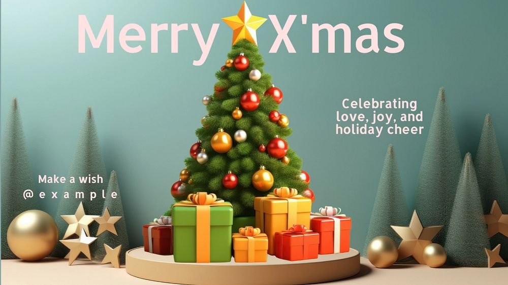 Merry x'mas blog banner template, editable design