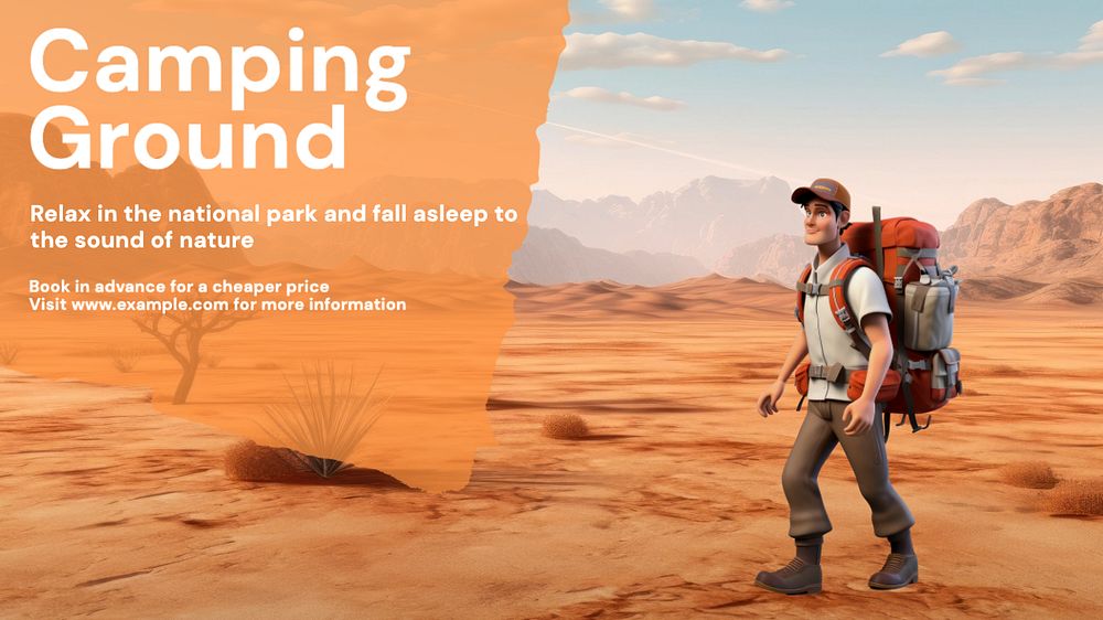 Camping ground blog banner template, editable design