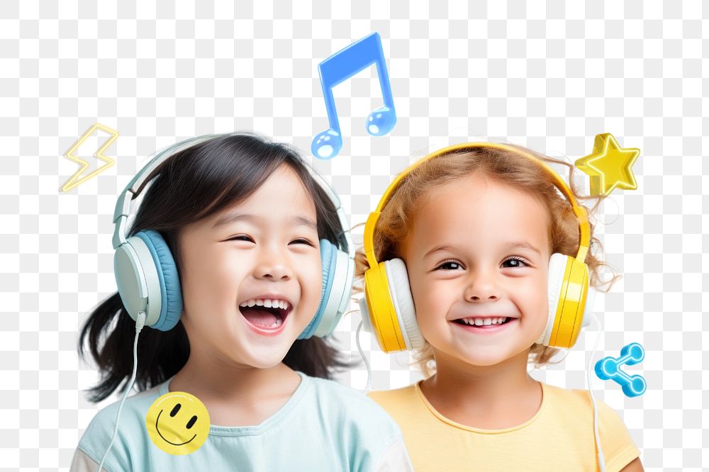 Children's music png element, entertainment remix, editable design