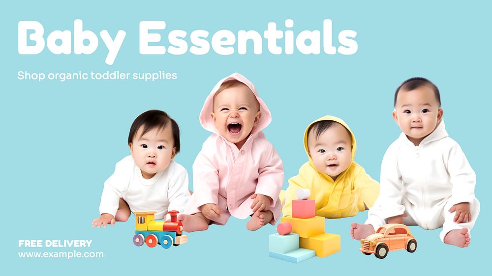 Baby essentials blog banner template, editable design