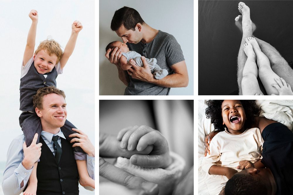 Customizable family grid photo collage