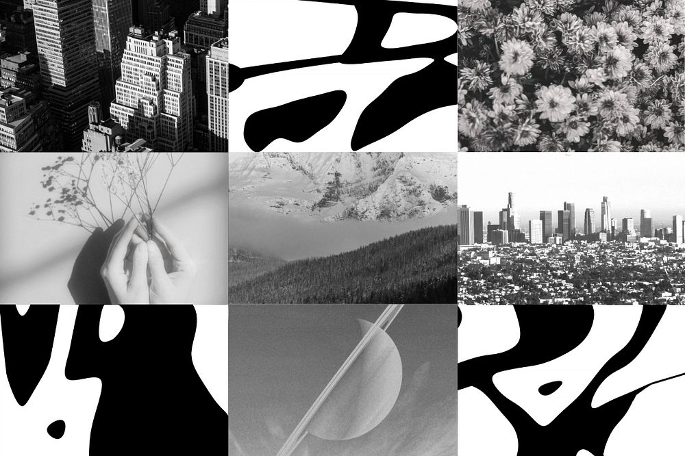 Customizable aesthetic grid photo collage