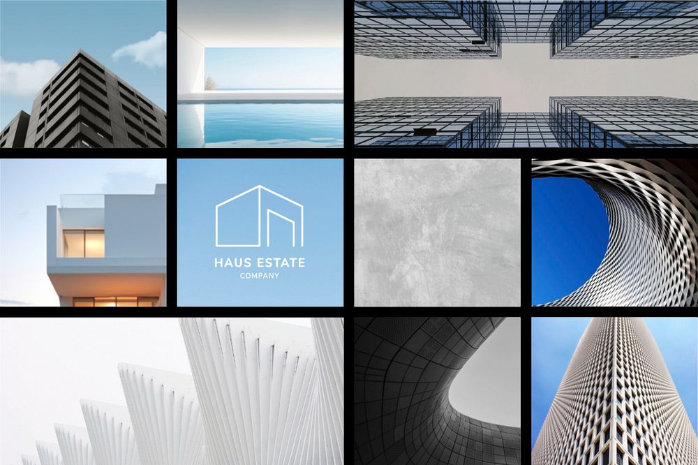 Customizable architecture grid photo collage