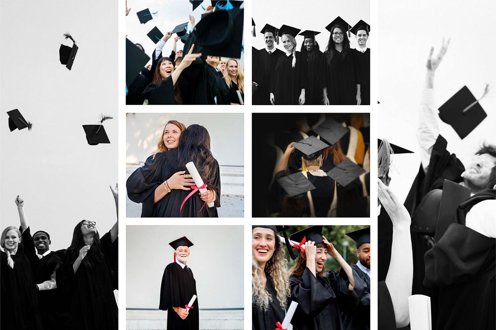 Customizable graduation grid photo collage