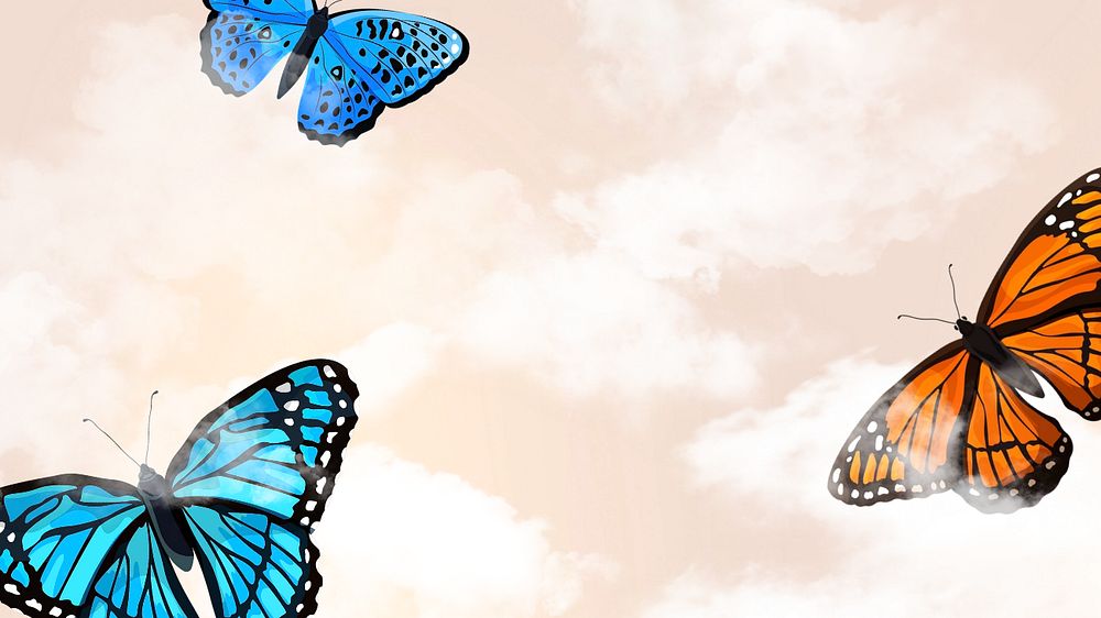 Editable butterfly sky   desktop wallpaper